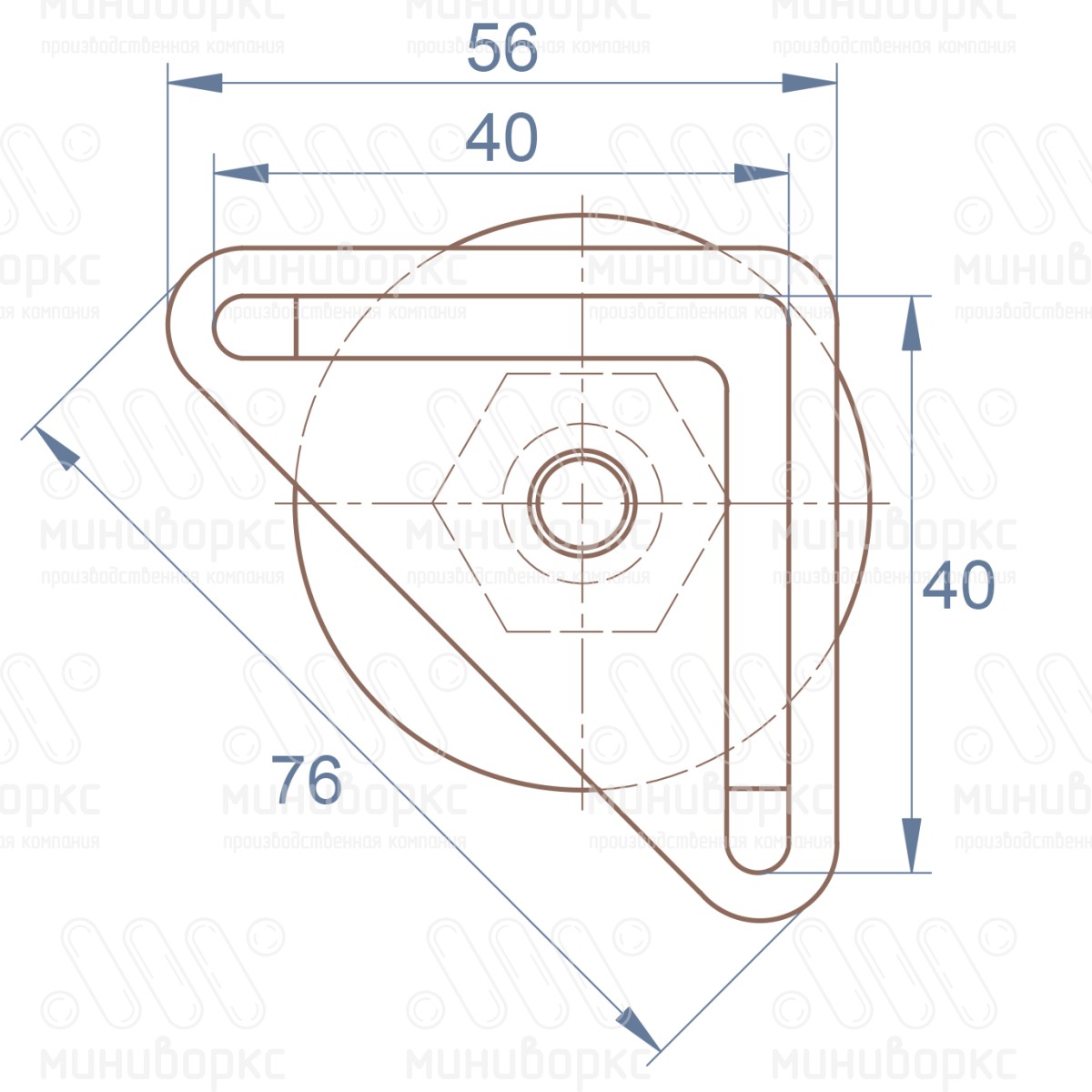 Комплекты опор для уголков и резьбовых опор m10x25 40 – U40-40M10.D40x25 | картинка 6